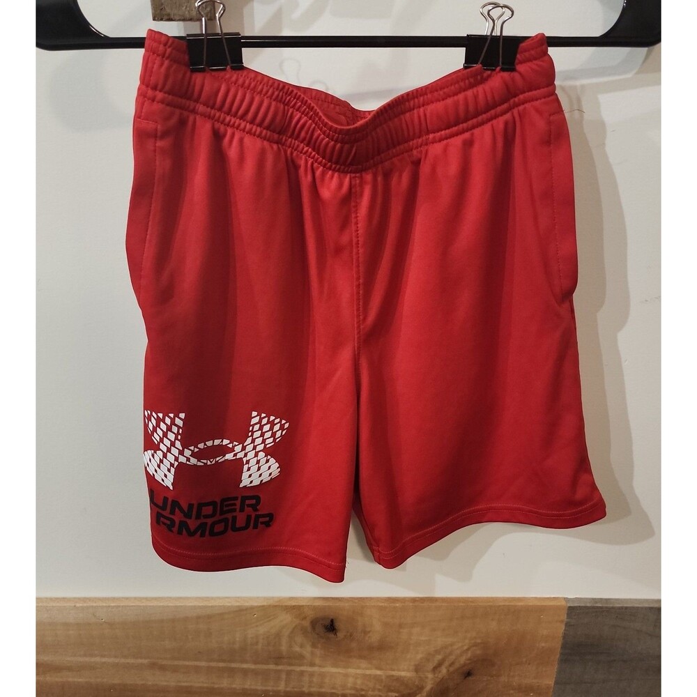 Under Armour Boys Athletic Shorts - Red - Size Youth Medium (YM)